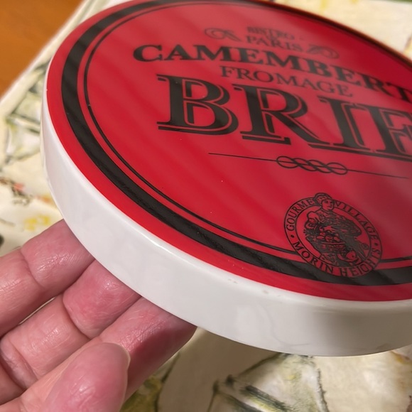 Camembert Brie Fromage/Cheese Porcelain Storage Container, red/black/white - Picture 6 of 12